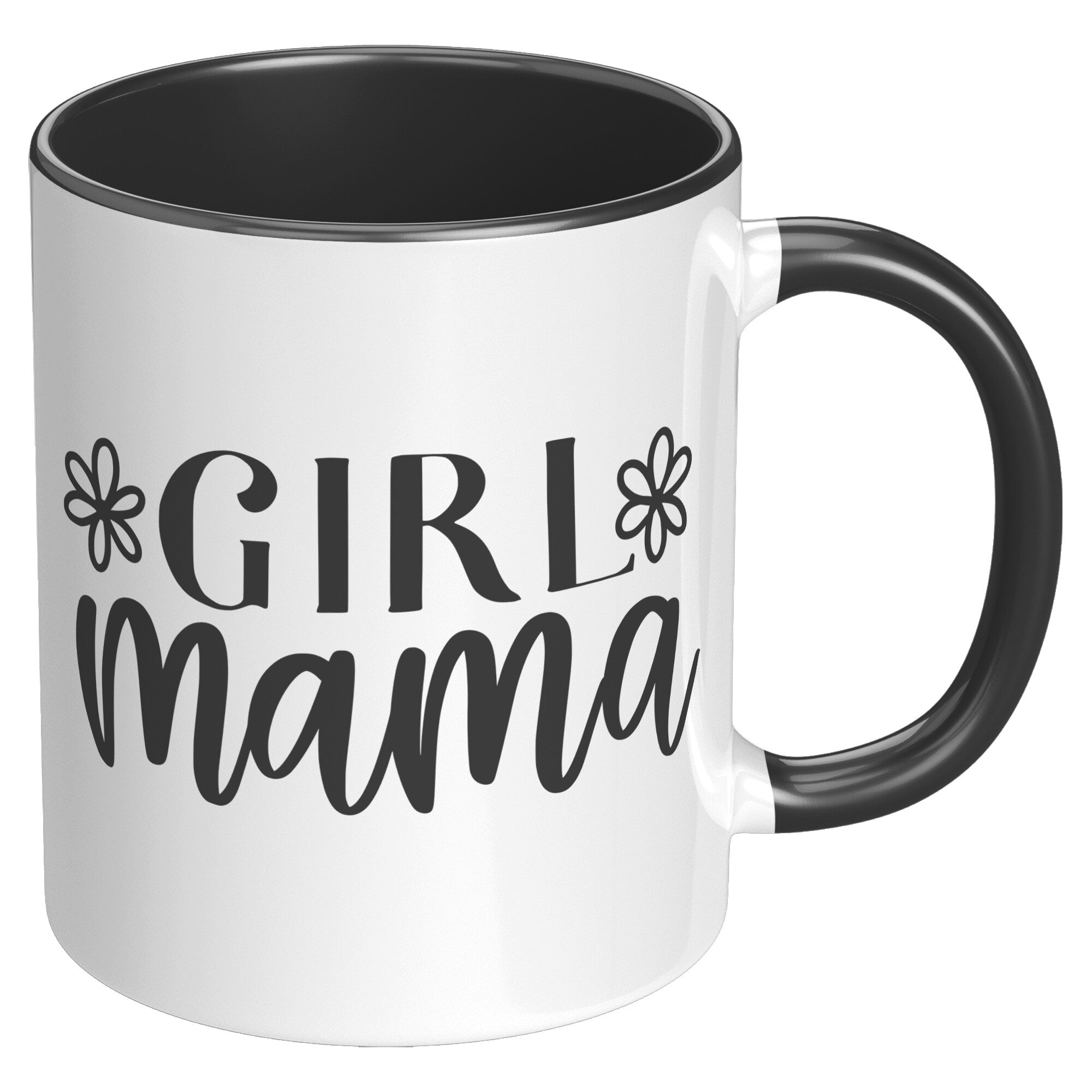 Girl Mama with Flowers 11oz Accent Mug