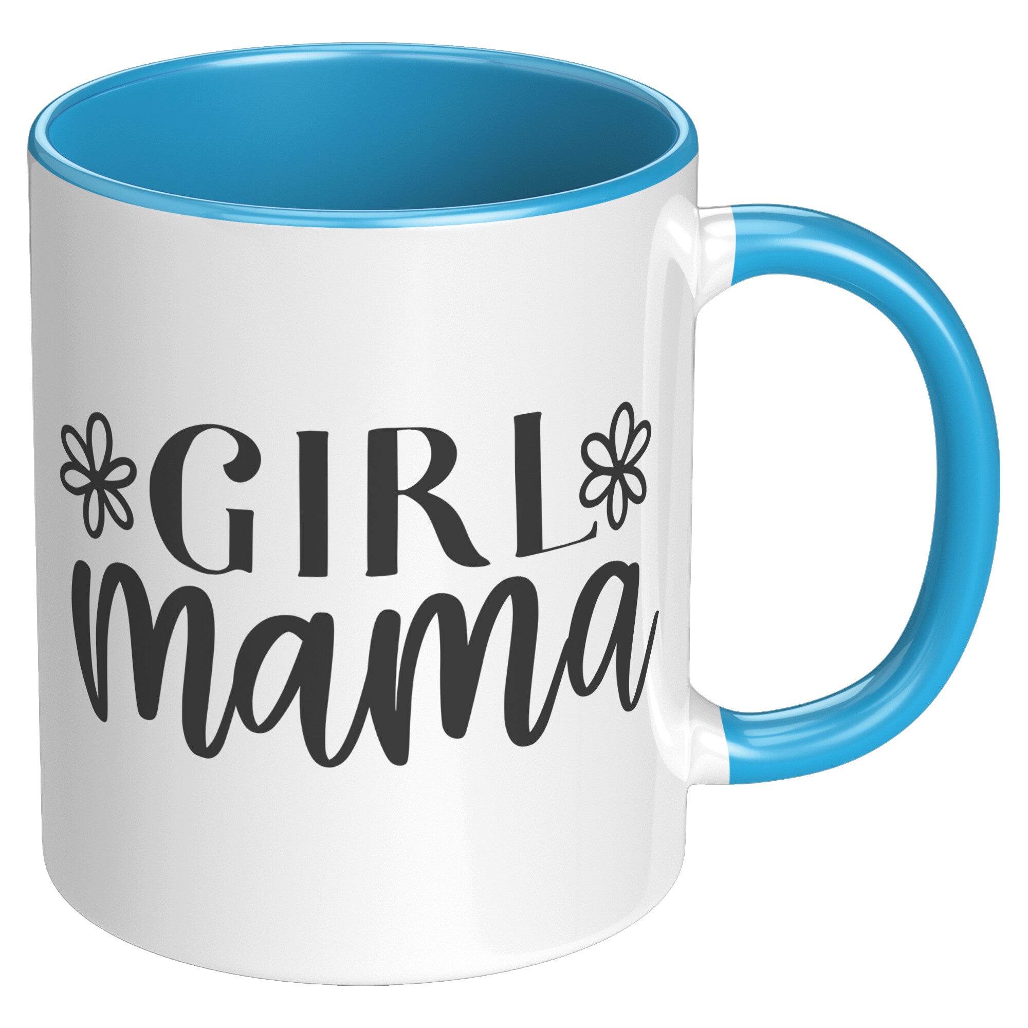 Girl Mama with Flowers 11oz Accent Mug