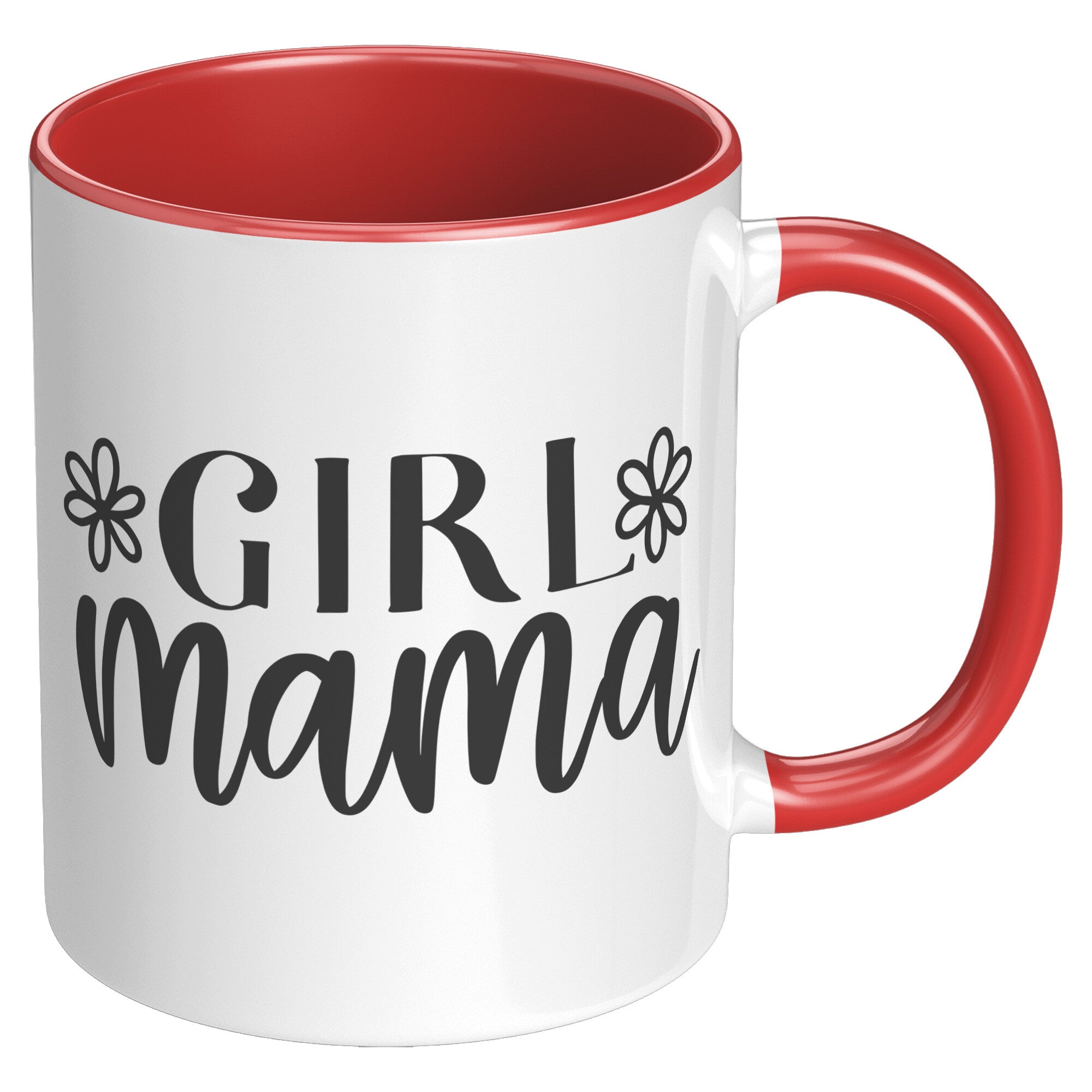 Girl Mama with Flowers 11oz Accent Mug