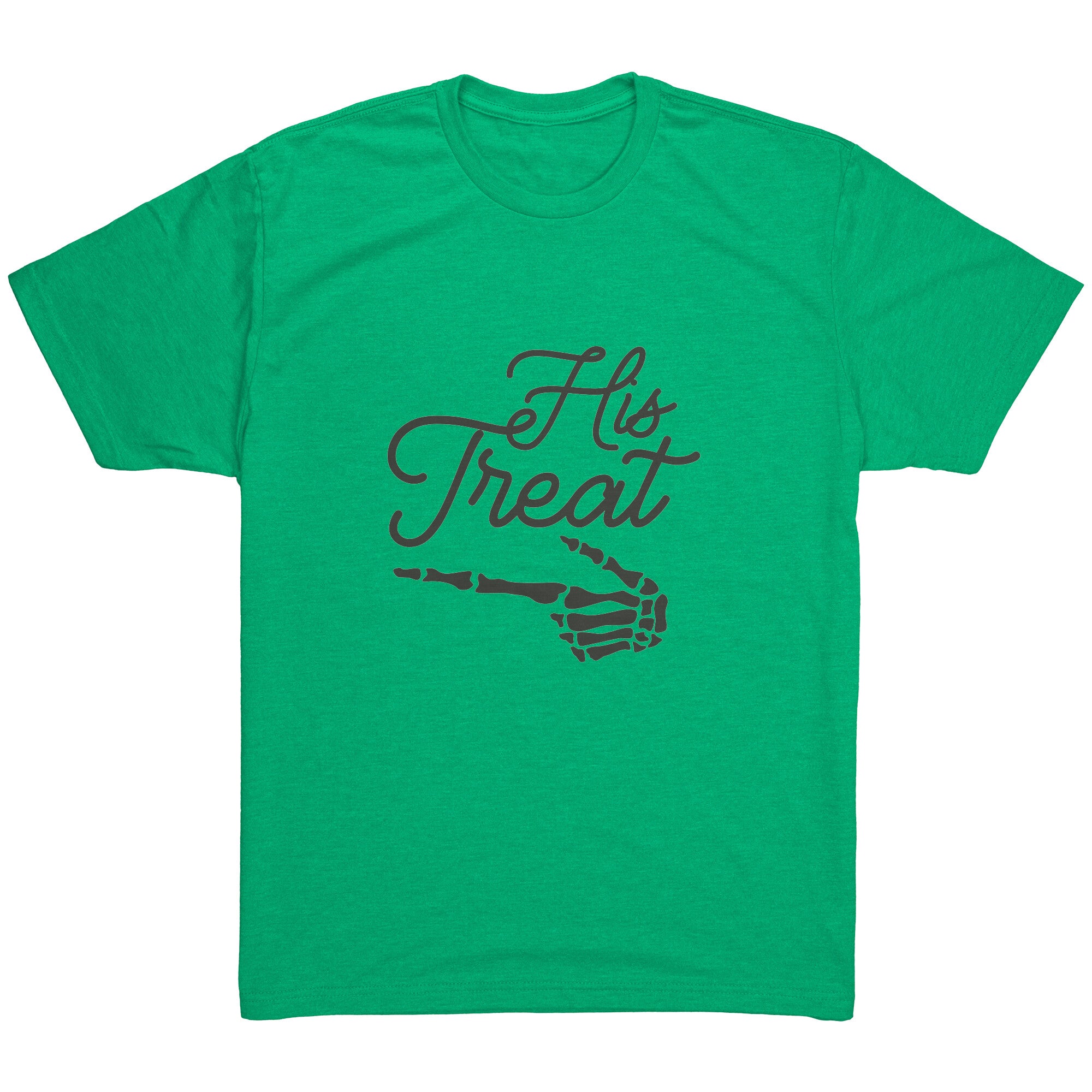 His Trick Skeleton Hand - Black Text Mens T-Shirt