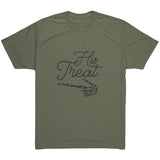 His Trick Skeleton Hand - Black Text Mens T-Shirt