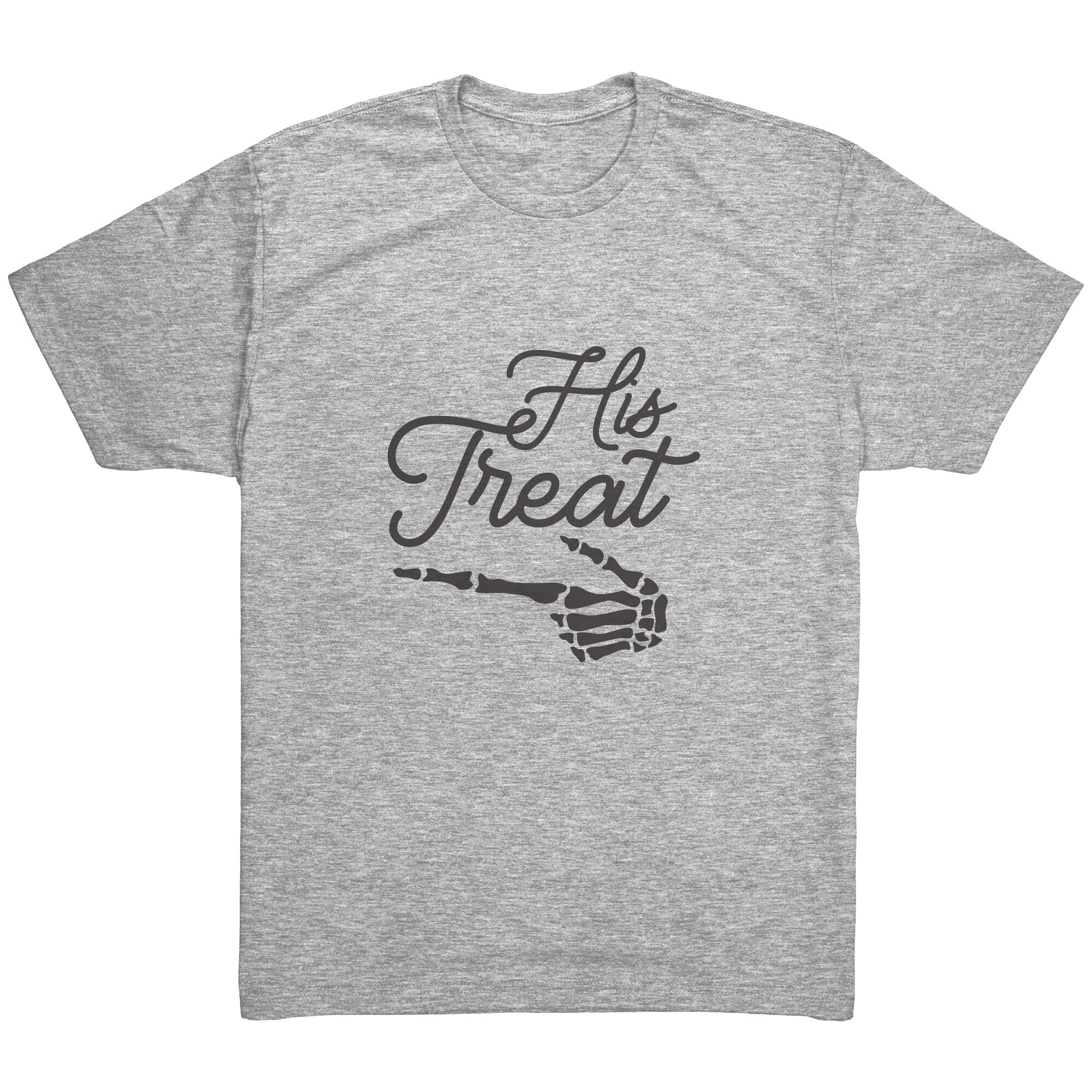 His Trick Skeleton Hand - Black Text Mens T-Shirt