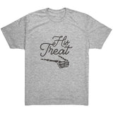 His Trick Skeleton Hand - Black Text Mens T-Shirt