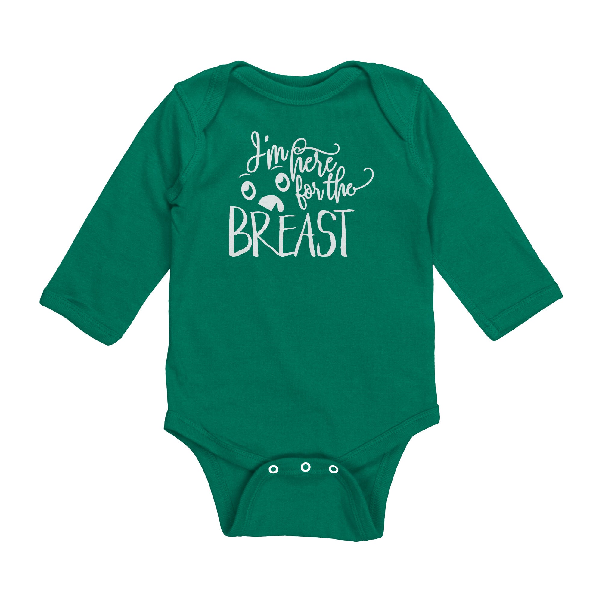 I'm Here For The Breast Long Sleeve Baby Bodysuit NB - 18 Months