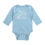 I'm Here For The Breast Long Sleeve Baby Bodysuit NB - 18 Months