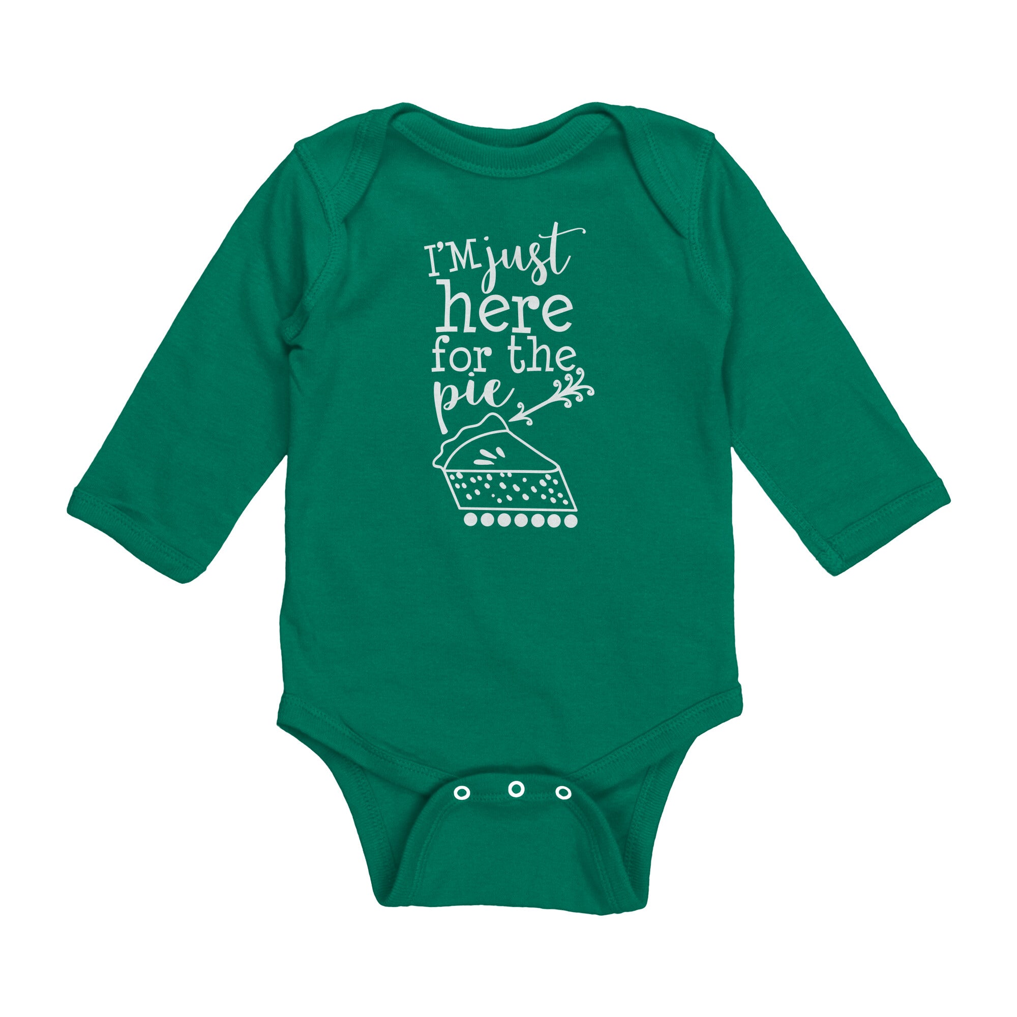I'm Just Here For The Pie Long Sleeve Baby Bodysuit NB - 18 Months