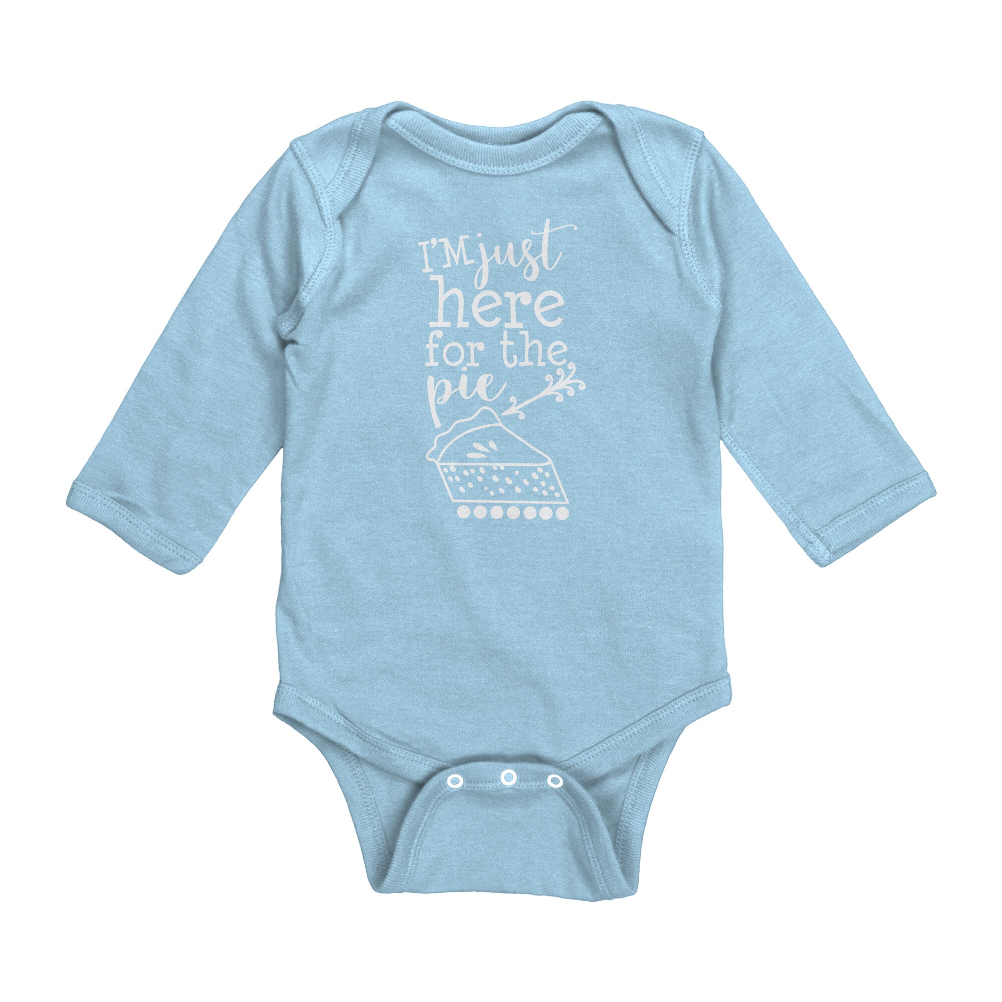 I'm Just Here For The Pie Long Sleeve Baby Bodysuit NB - 18 Months