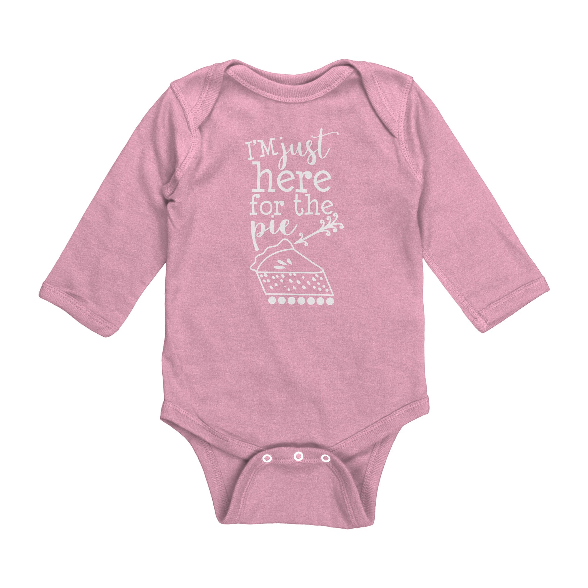 I'm Just Here For The Pie Long Sleeve Baby Bodysuit NB - 18 Months