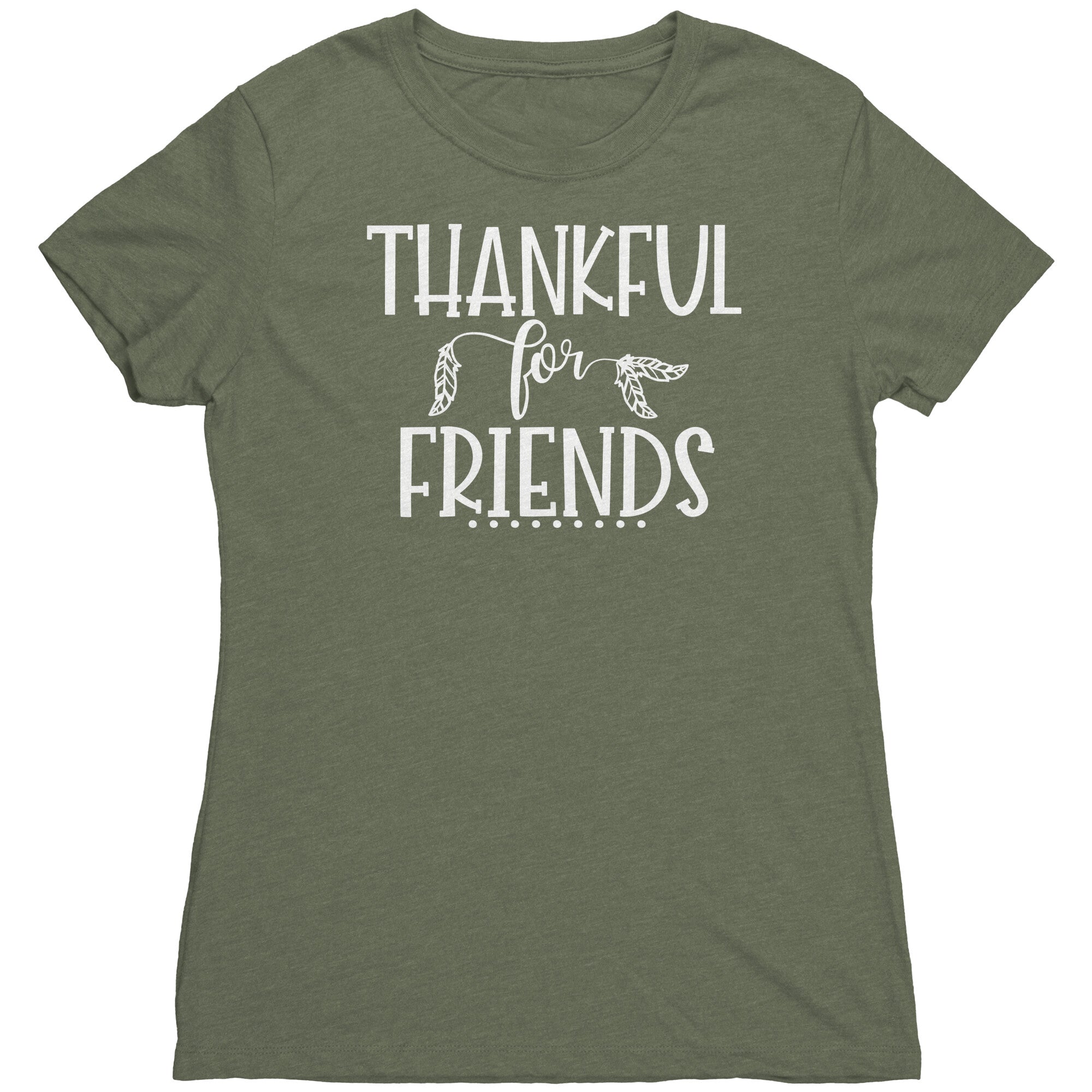 Thankful for Friends - White Text T-Shirt