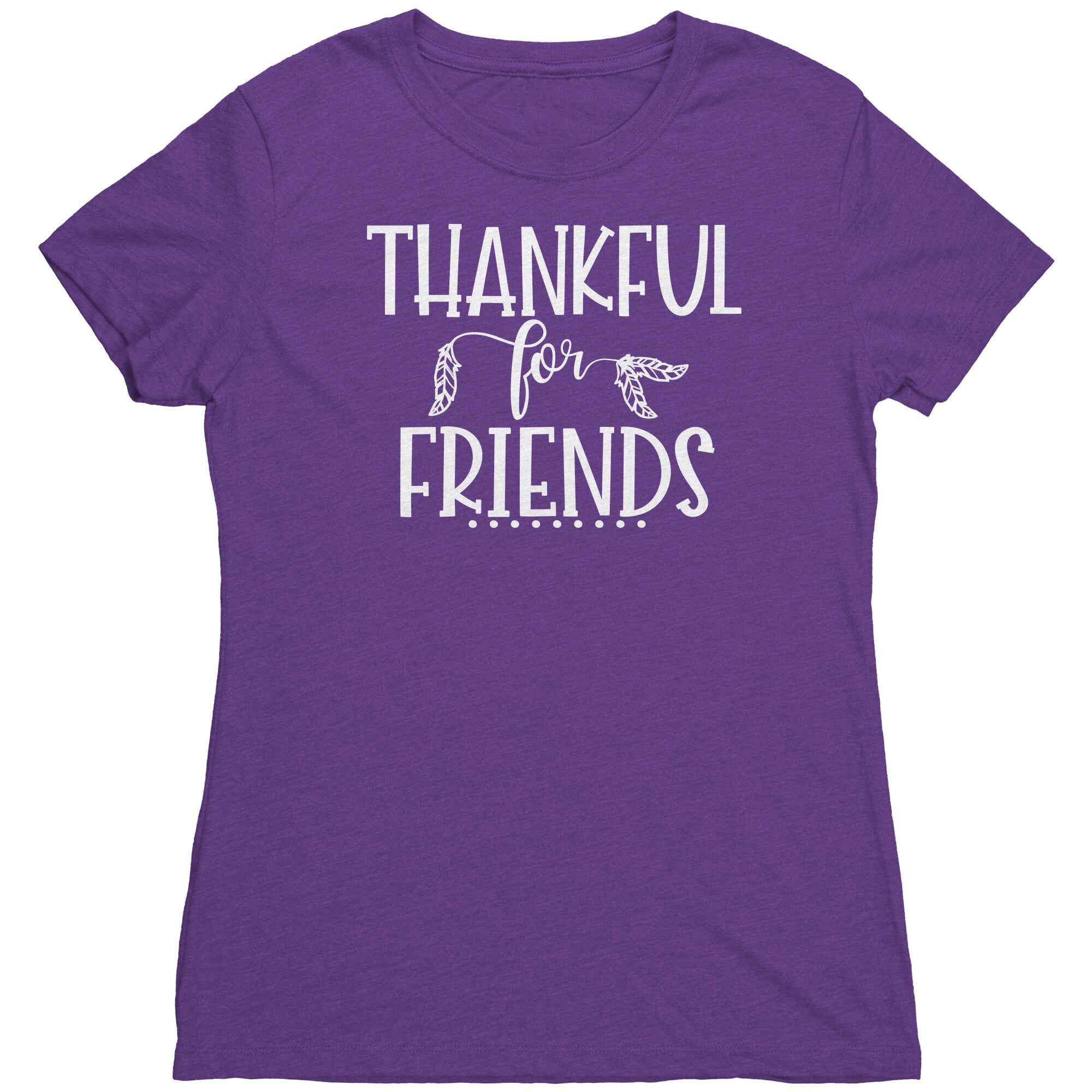 Thankful for Friends - White Text T-Shirt