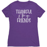 Thankful for Friends - White Text T-Shirt
