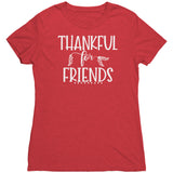Thankful for Friends - White Text T-Shirt