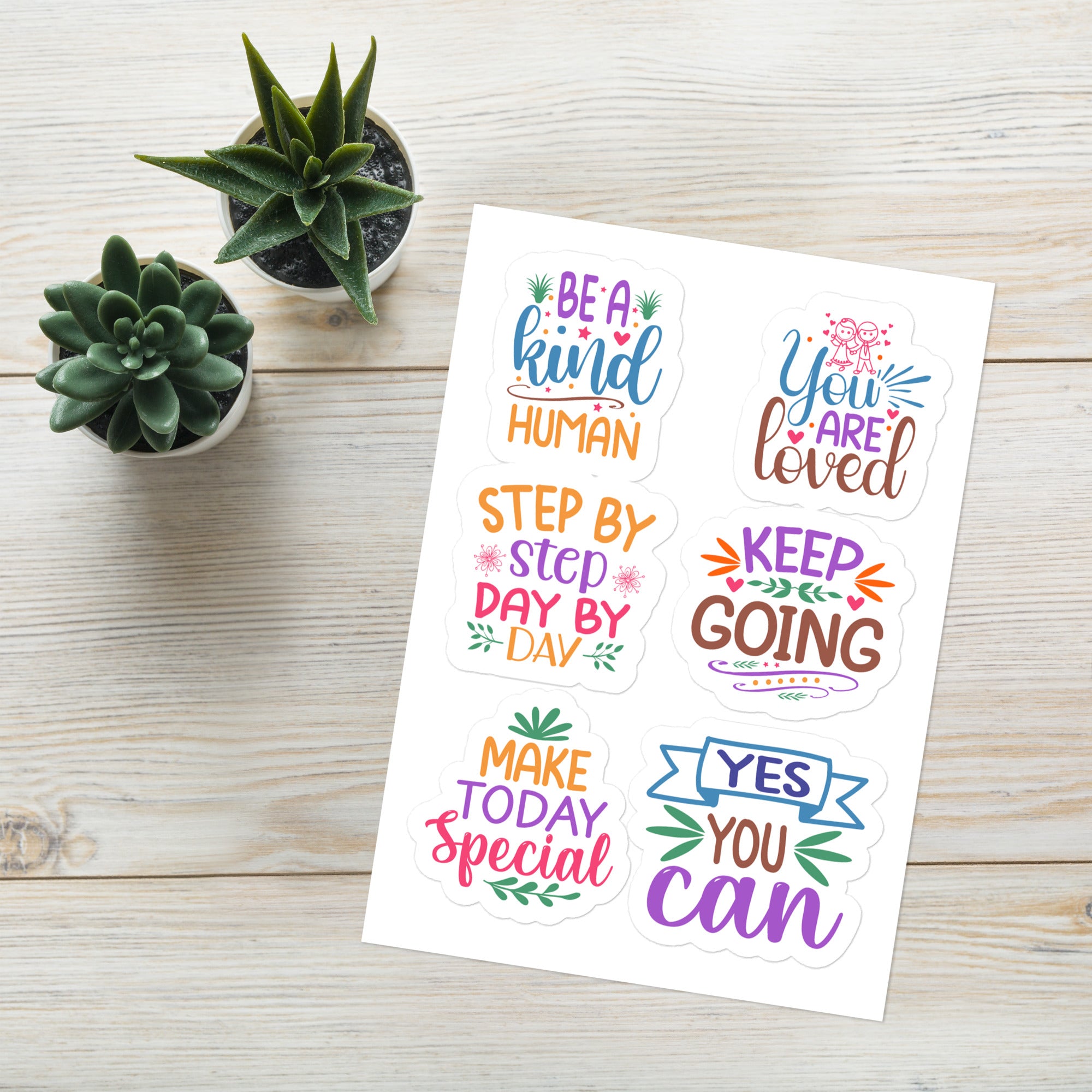 Colorful Kindness Sticker Sheet