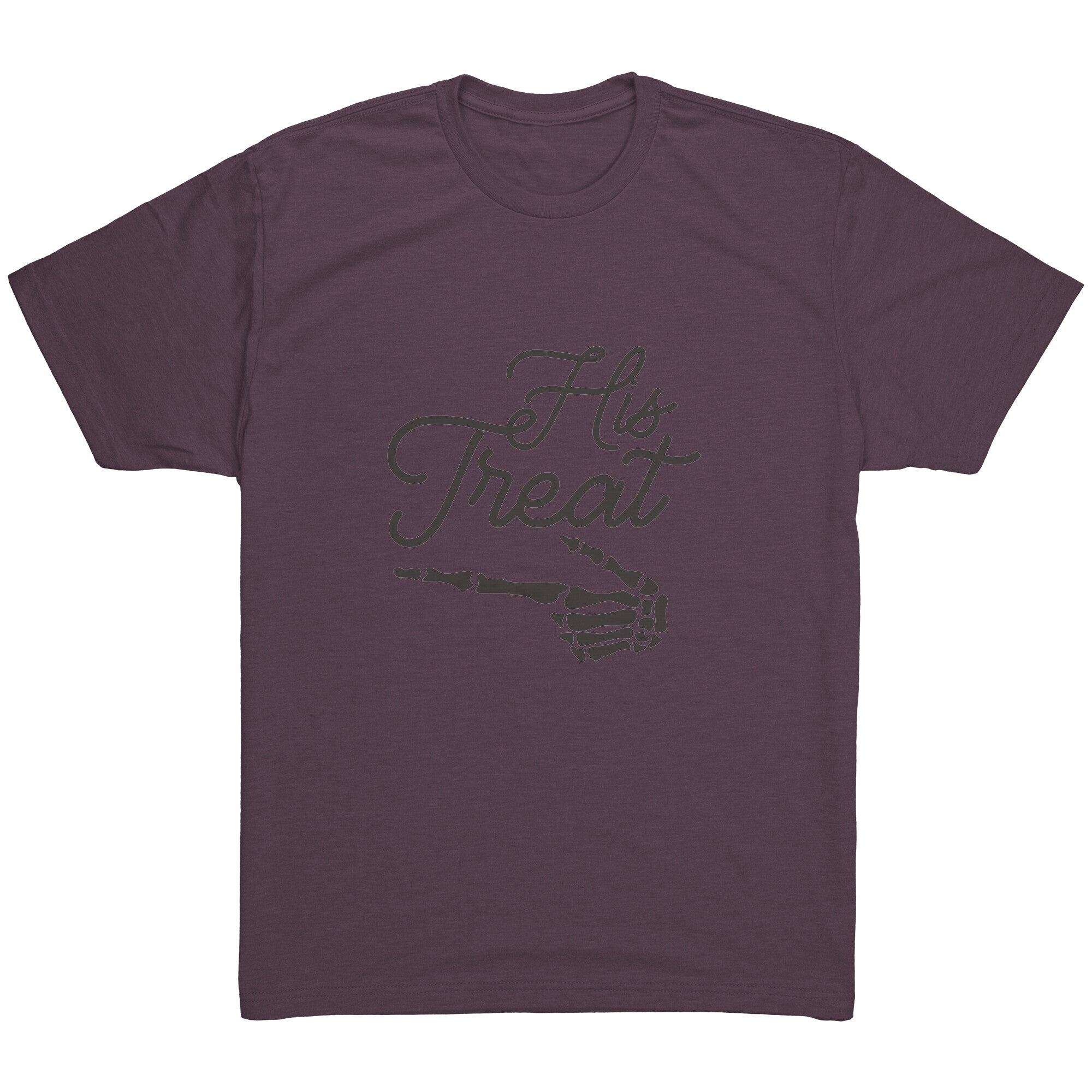 His Trick Skeleton Hand - Black Text Mens T-Shirt